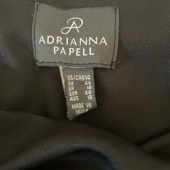 Adrianna Papell Black Blouson Dress Beaded Skirt Sleeveless Size 14 Cocktail - Picture 7 of 10